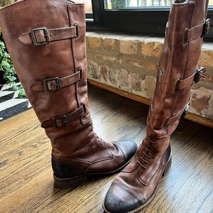 Vince Camuto Brown Leather Riding Boots